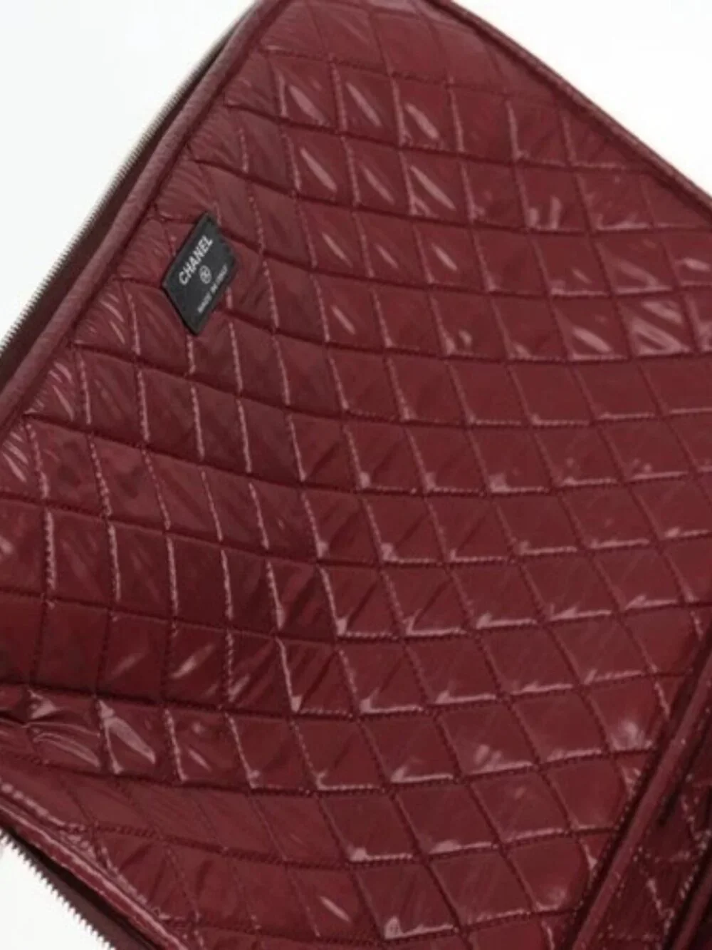 CHANEL Matelasse PC Case Nylon Black Silver CC Auth 121516M